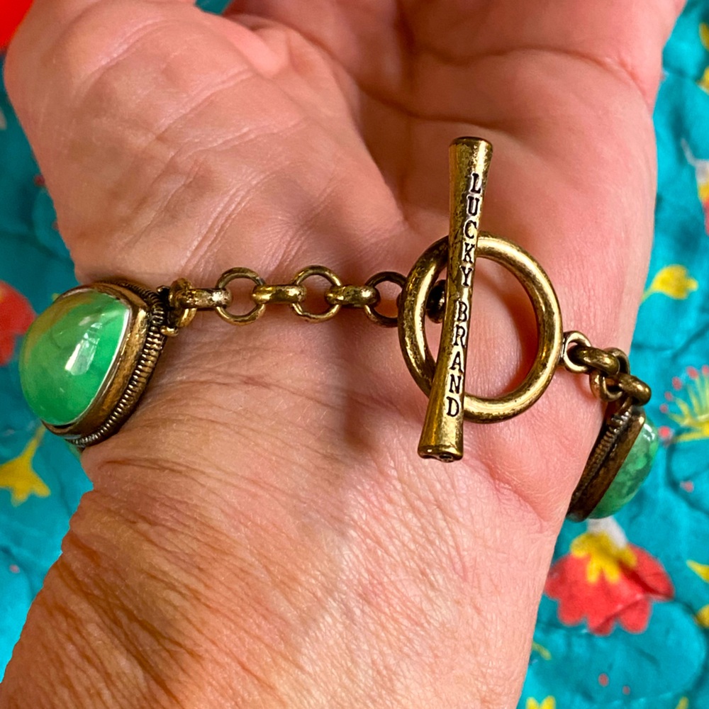JEWELRY SALE Lucky Brand southwest bracelet,antique bronze,turquoise stones - Picture 11 of 11